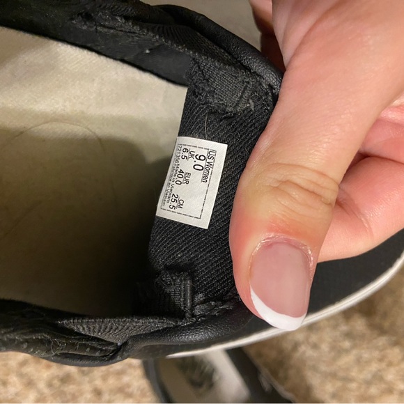 Women’s Black Leather Vans - Picture 3 of 3